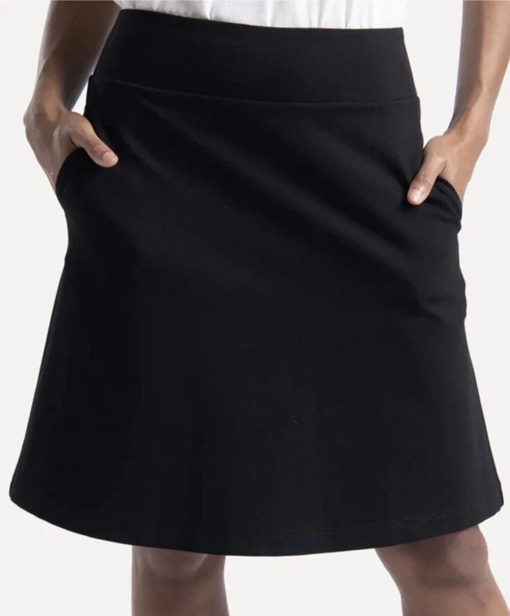 Betabrand Mini A-Line Skirt Skort Athletic Tennis Golf Black Women's Size 2XL